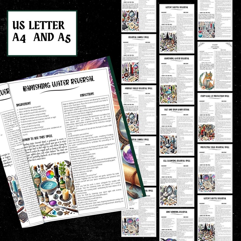 Curse Reversal Spell Pack | Witchcraft Grimoire Pages (Digital Download) image 7