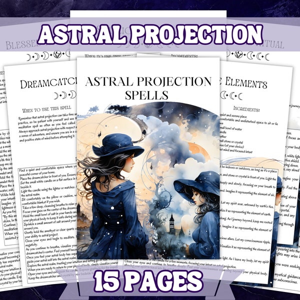 Astral Projection Spells Printable , Printable Grimoire and Book Of Shadow Pages