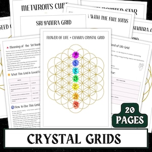 Printable Crystal Grid Set | Sacred Geometry, Manifestation (PDF)