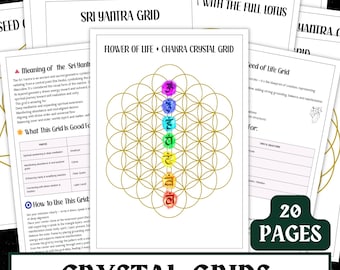 Set di griglie di cristallo stampabili / Geometria sacra, Manifestazione (PDF)