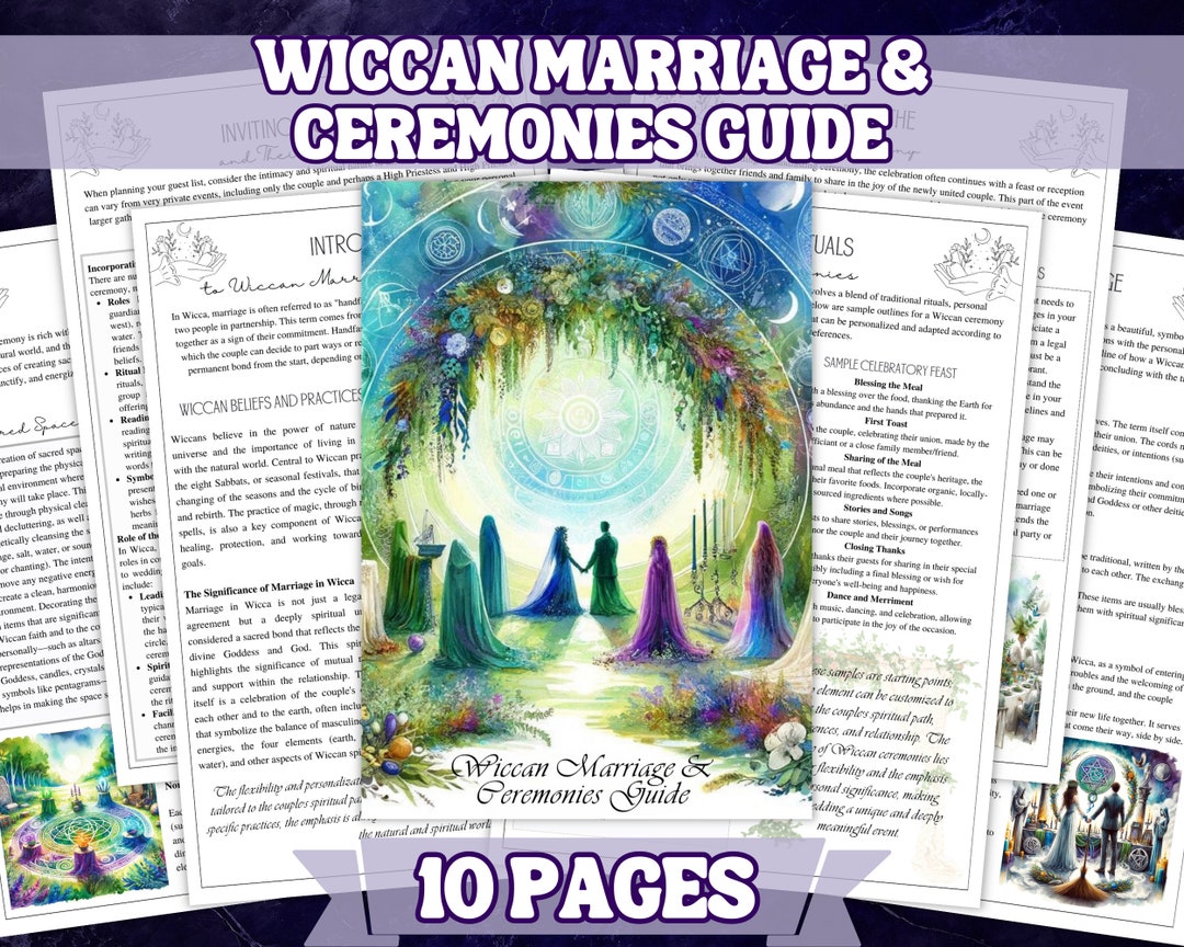 Printable Wiccan Marriage and Ceremonies Guide 10 Pages , A4 Size