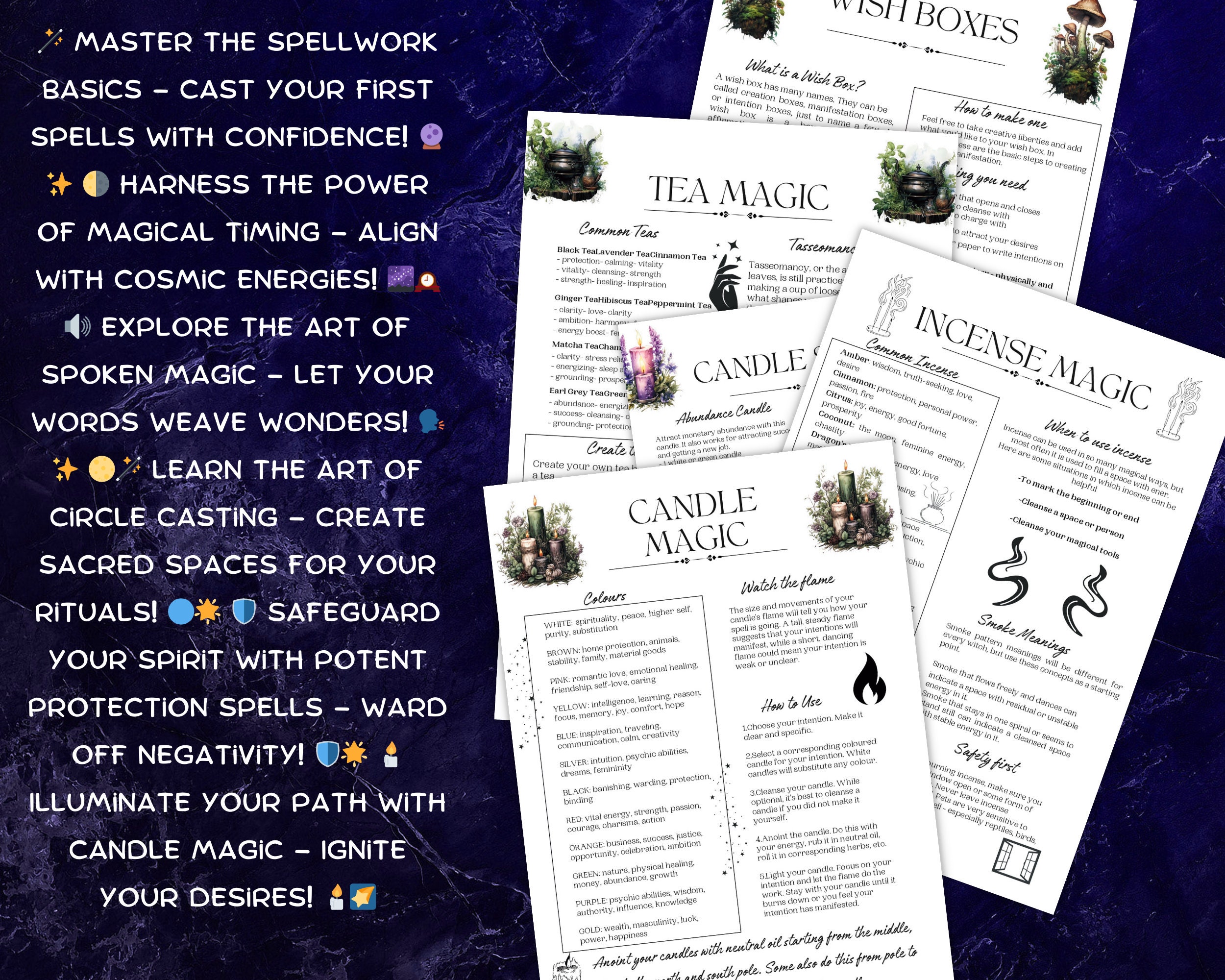 Spell Work the Basics Printable Grimoire Pages BOS Into to Witchcraft ...
