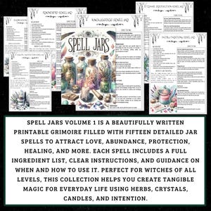 Printable Spell Jar Recipes | Grimoire Pages, Herbal Magic (PDF) image 2