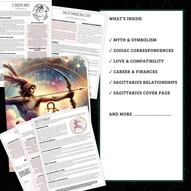 Sagittarius Zodiac Grimoire Pages | Witchy Astrology Book (PDF) image 3