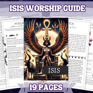 Printable Worship Guide to Isis, Egyptian Goddess - 19 A4 Pages , Printable Grimoire and Book Of Shadow Pages