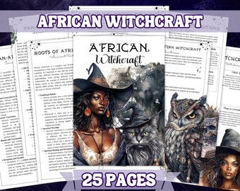 African Witchcraft Basic History  Grimoire Set  25 Pages, A4 Size , Digital Download , Printable Grimoire and Book Of Shadow Pages
