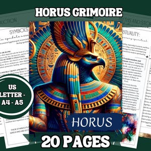 Horus Anbetung Anleitung zum Ausdrucken | 20-seitiges Grimoire der ägyptischen Gottheit PDF | Gebete, Rituale, Meditationen & Altar Einrichtung (A4, A5, US Letter)
