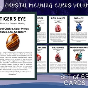 Cartes de signification imprimables en cristal, volume 2, impression facile (4 cartes par page de format lettre US), jeu de 63 cartes à téléchargement immédiat