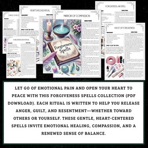 Forgiveness Spells Set | Healing Rituals, Grimoire Pages (Digital Download) image 2