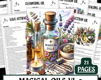 Afdrukbare recepten met magische olie | Grimoire, spreuken en rituelen hekserij (digitale pdf-download)