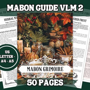 Grimorio del Sabbat de Mabon: Guía de brujería imprimible de 50 páginas / Libro digital de las sombras para la magia del equinoccio de otoño / Tamaños A4, A5 y carta estadounidense