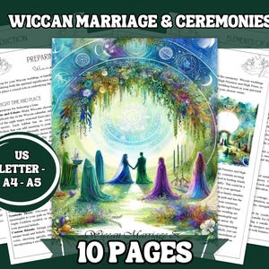 Guía imprimible de matrimonios y ceremonias wiccanas: 10 páginas (tamaños A5, A4 y carta de EE. UU.) / Rituales de matrimonio a prueba / Planificación de bodas paganas