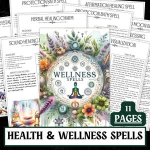 Hechizos de salud y bienestar imprimibles/Páginas de grimorio (PDF)