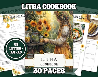Litha Cookbook – Summer Solstice Recipe Collection | Printable PDF | A4, A5, and US Letter Sizes