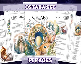 Ostara Grimoire Printable Set , 14 Pages A4  Wiccan, Pagan, Witchcraft  Digital Download