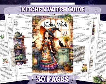 Printable Kitchen Witch Guide , 30 A4 Pages  Magical Recipes, Rituals, and Ancestral Wisdom , Grimoire and Book Of Shadow Pages