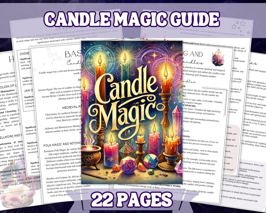 Candle Magic Full Guide Printable Grimoire and Book of Shadow Pages ...