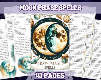 Printable Moon Phase Spells  40 Spells for Every Lunar Phase , A4 Size Pages Printable Grimoire and Book Of Shadow Pages