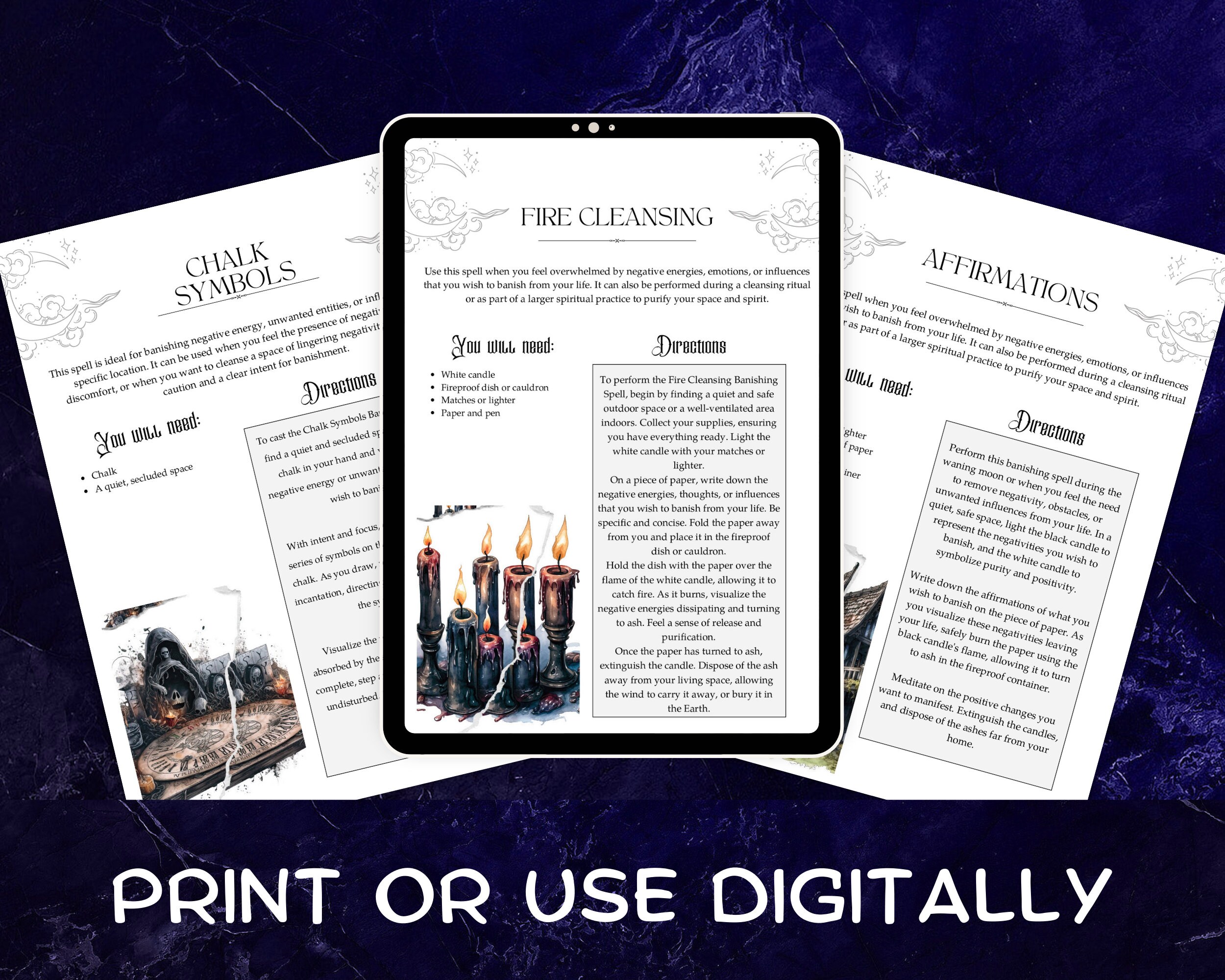 Banishing Spells Collection , Printable Grimoire Pages and Book of ...
