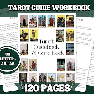 Guía de Tarot Imprimible de 120 Páginas / A4, A5, Cartas de EE. UU. PDF / Aprende Tarot para Principiantes / Significados de las Cartas, Tiradas y Consejos Intuitivos