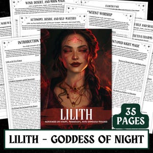 Lilith Goddess Guide Printable | Shadow Work, Witchcraft Grimoire (A4, A5, Letter)