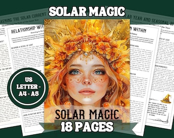 Grimorio di magia solare / Stregoneria solare, incantesimi, rituali (PDF stampabile)