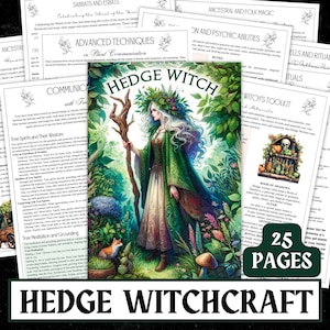 Hedge Witch Grimoire | Herbalism, Nature Magic Guide (Digital Download)