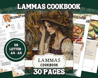 Lammas Cookbook – Seasonal Harvest Recipes | Printable Kitchen Companion | US Letter, A5 & A4 Sizes