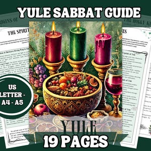 Guía imprimible del Sabbat de Yule / Grimorio de brujería de 20 páginas / Rituales, hechizos y correspondencias del solsticio de invierno / Formatos A4, A5 y carta de EE. UU.