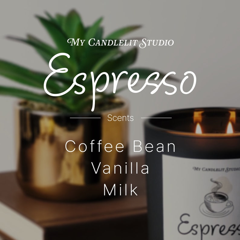 Espresso Scented Soy Candle: Coffee Bean Vanilla Cream Scent, Phthalate-Free Fragrance Oils Essential Oils Bild 5