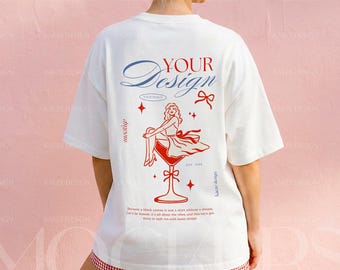 Oversized T-Shirt Mockup - Gildan 1717 Comfort Colors White Tee (Digital Download)