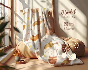 Maquette de couverture bohème : design minimaliste, modèle PSD Photoshop et modèle Canva