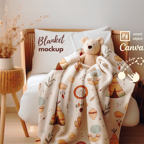 Canva name blanket template etsy