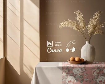 Elegancki wzór obrusu: tkanina boho, Canva i PSD (pobranie cyfrowe)