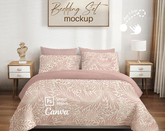 Bedding Set Mockup - Minimalist and Elgant Blanket Duvet Mockups | Photoshop PSD & Canva Template
