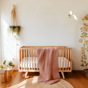 Muslin Blanket Mockup PSD and Canva, Muslin Baby Blanket Mockup Photoshop Canva Drag and Drop for Pattern Designer, Baby Blanket Mockups, Blanket Mockup Photoshop Smart Object, POD and Commercial Use