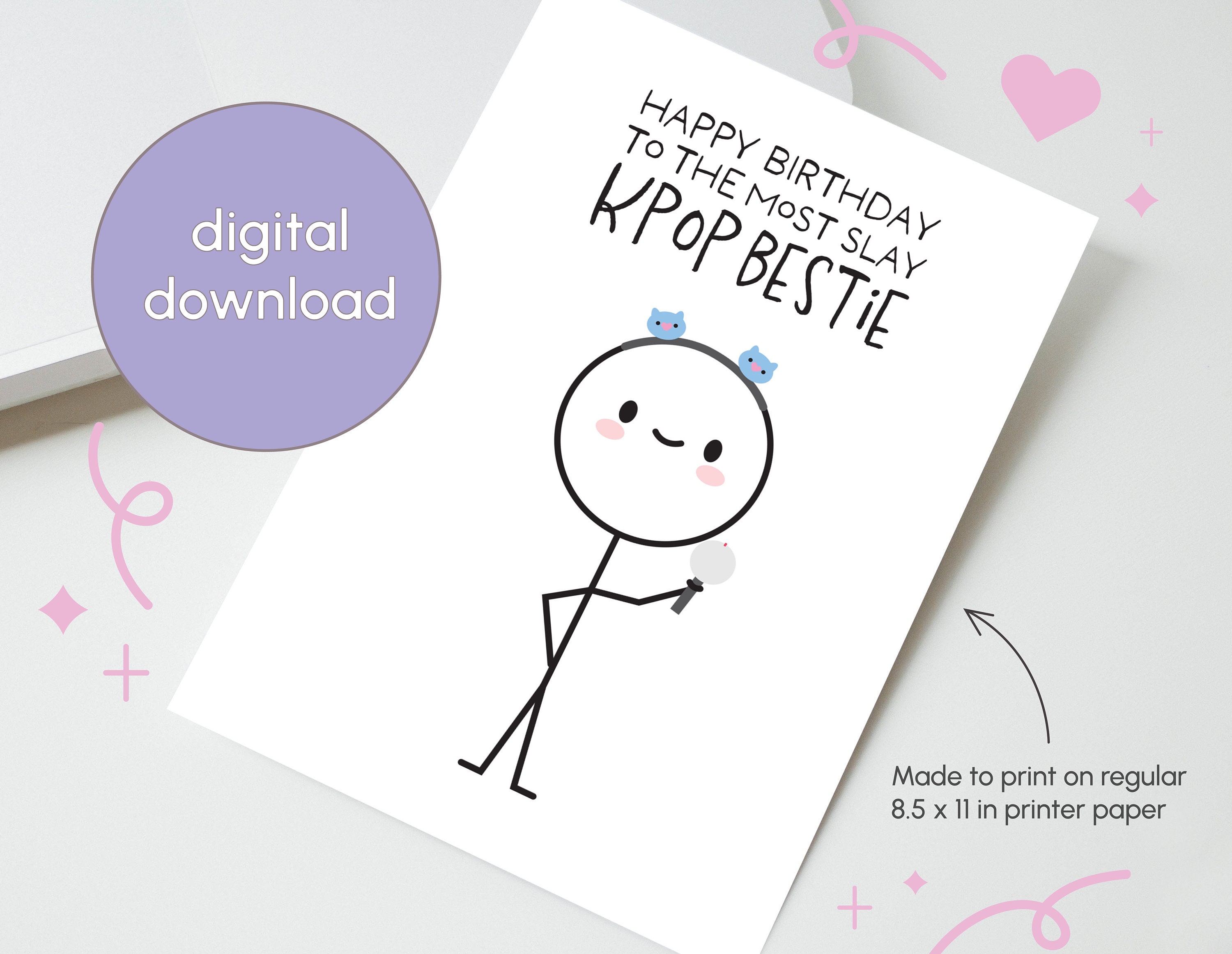 タレントカード Happy Birthday Card K-POP Kpop Birthday Card | Digital Download - Etsy