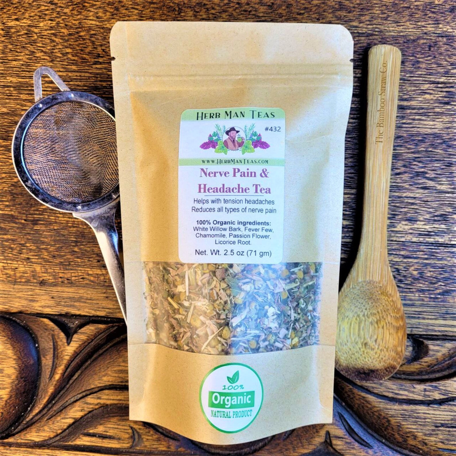 NERVE PAIN & HEADACHE Tea for All Types of Nerve Pain and Tension Headaches. Proven Formula by