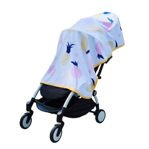 UPF 50+ Sun Baby Blanket, Sun Protection Stroller Blanket, Baby Blanket with Snaps, Fruit Pattern
