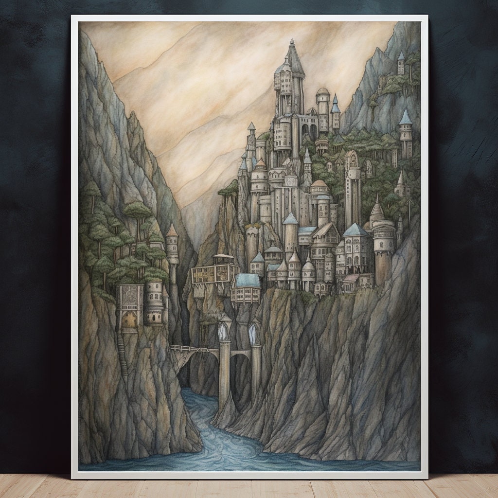 Download A Beautiful Panorama of Minas Tirith in Middle-Earth