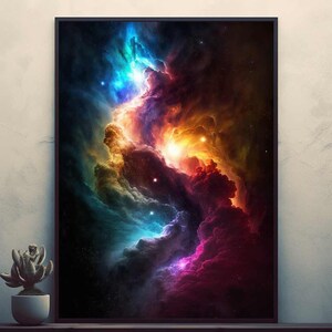 Nebula Night Sky   Beautiful Nature Posters Prints Wall Art Modern Home Room Bar Decor Painting  Unframed
