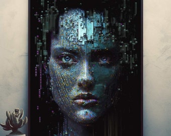 AI Potrait   Posters Prints Wall Art Modern Home Room Bar Decor Painting  Unframed