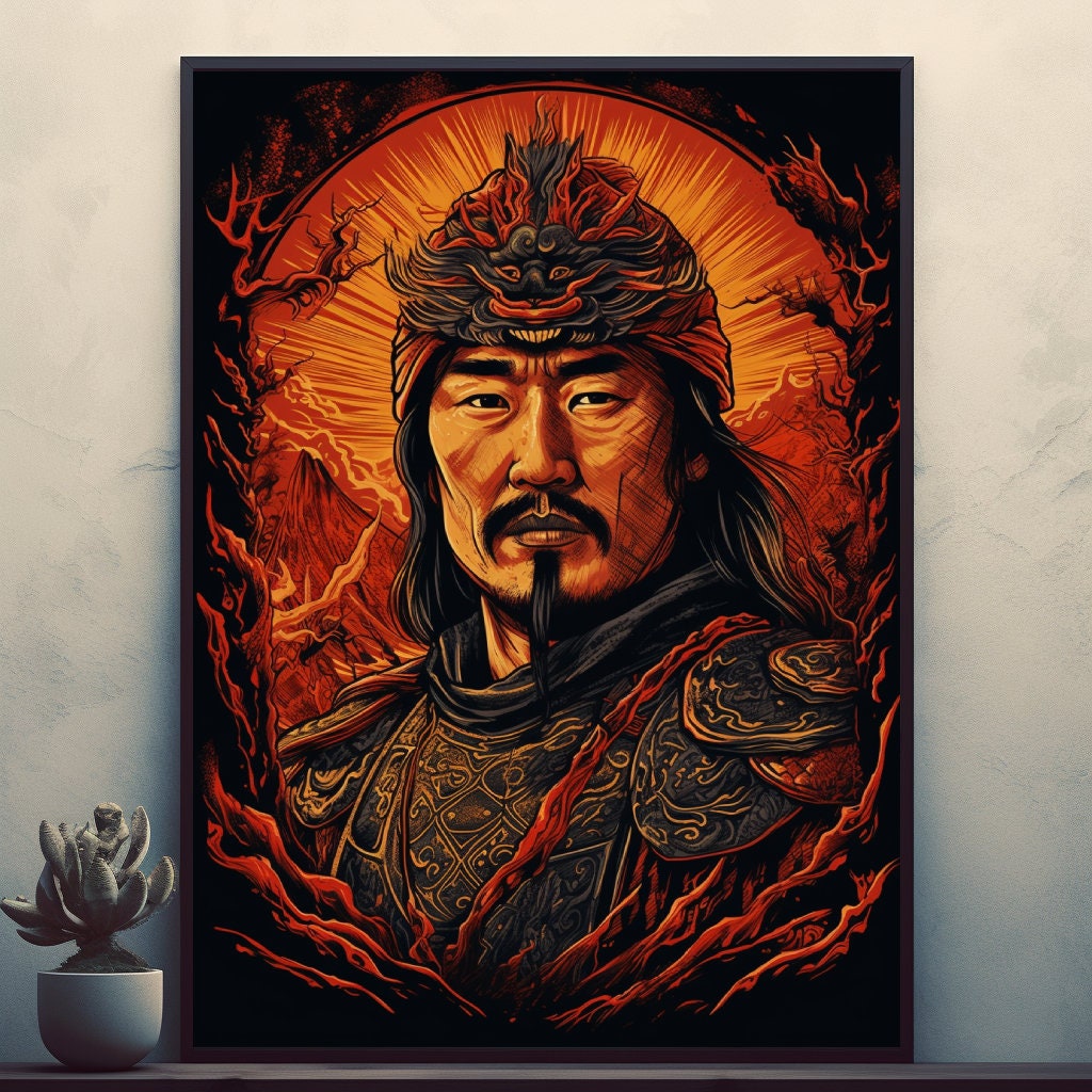 Genghis Khan Posters Prints Wall Art Modern Home Room Bar Decor Painting Unframed