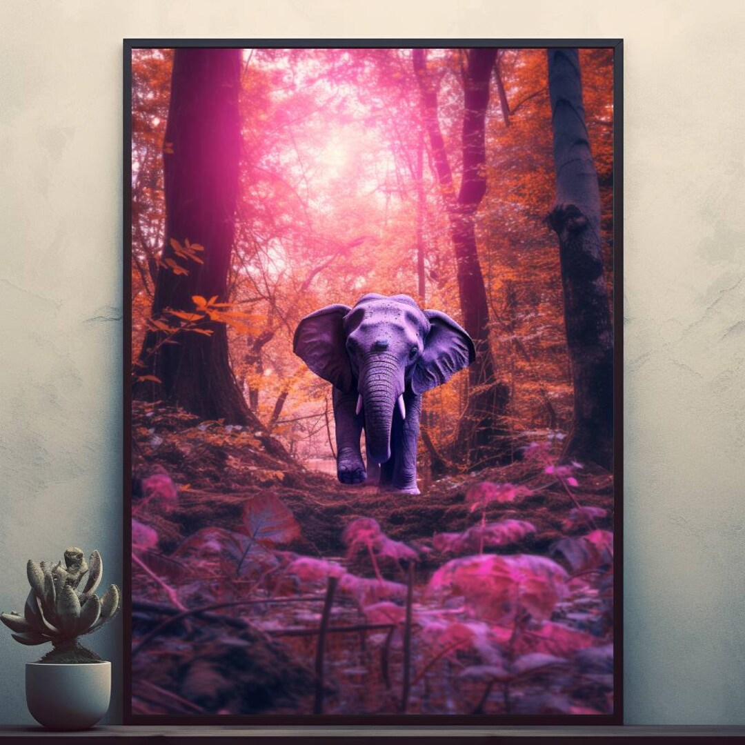 Baby Elephant Posters Prints Wall Art Modern Home Room Bar Decor