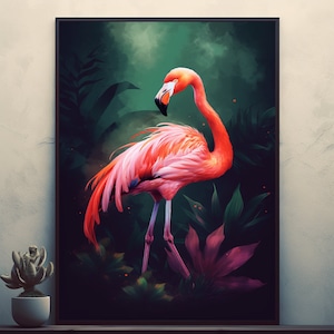 Flamingo Posters Prints Wall Art Modern Home Room Bar Decor Painting Unframed