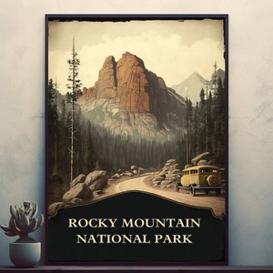 Rocky Mountain National Park Travel Poster Posters Prints Wall Art Modern Home Room Bar Decor Schilderij Unframed