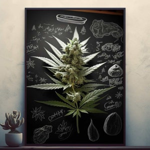 Marijuana Plant   Beautiful Nature Posters Prints Wall Art Modern Home Room Bar Decor Painting  Unframed