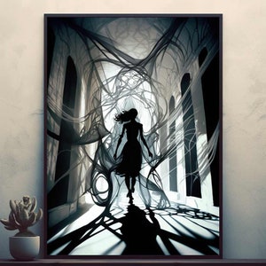 Movement in the shadows   Posters Prints Wall Art Modern Home Room Bar Decor Painting  Unframed