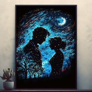 Romantic Night   Posters Prints Wall Art Modern Home Room Bar Decor Painting  Unframed