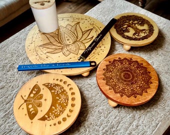 Engraved Wood Stand